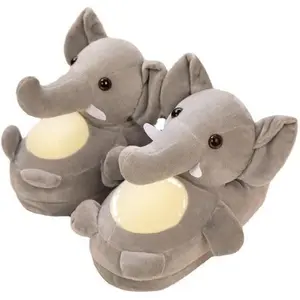 Elephant Slippers  Women Fuzzy Animals House Slippers  Kids and Adults