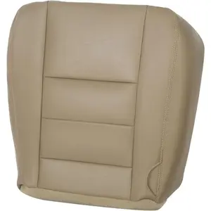 Driver Bottom Seat Cover Tan Color Vinyl Compatible with 2002-2007 Ford F250 F350 Super Duty Medium Parchment Tan Truck Cushion Protector Replacement Vehicle