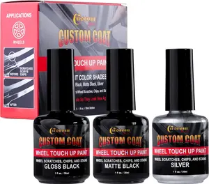 Silver Black Rim Touch Up Paint Kit  Wheel Paint Curb Rash Repair Scratches, Chips   Colors Gloss Black, Matte Black, Silver  Automotive Car Rim Paint Touch Up Pen for Metal