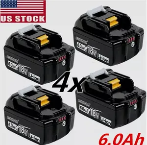 4PACK for Makita BL1850B-2 18V Batteries 6.0AH LED 18 Volt LXT BL1860B BL1850B