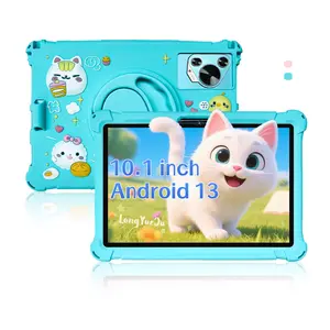 Latest Android 10.1-inch tablet for home use, pre installed IWAWA education software, dual cameras, supports wireless connection, movies, reading, internet, etc., parental control, no adapter, blue/pink