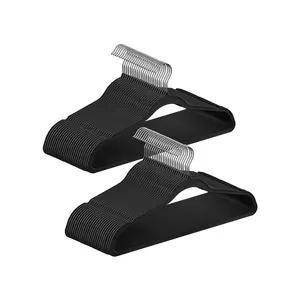 SONGMICS Set of 50 Rubber-Coated Plastic Hangers Gray