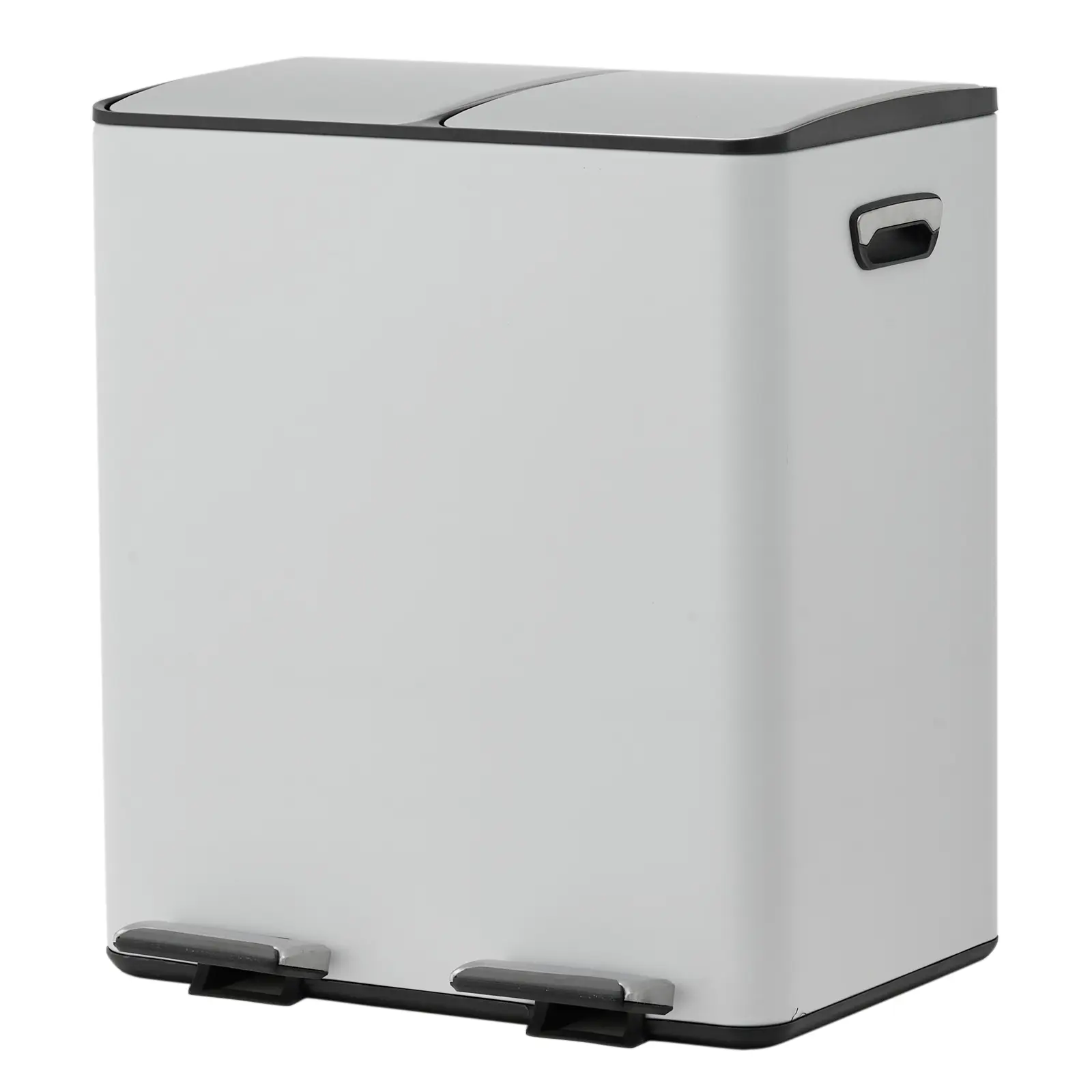 40L (2 x 20L) Dual Compartment Stainless Steel Kitchen Trash Can – Soft‑Close Odor‑Sealing Lid, Removable Fingerprint‑Resistant Buckets, Step Pedal, Hands‑Free Recycling Bin for Home