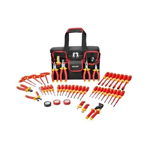 VEVOR Insulated Screwdriver Set, 11 - Piece Professional Electrical Screwdriver Set, 1000V Insulated Electrician Tool Set, with Magnetic Phillips Slotted PoziTips, Voltage Tester, for ElectriciansVEVOR Super Brand Day