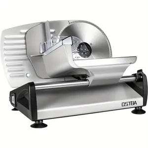 OSTBA SL518 Electric Deli Meat Slicer, 200W Powerful Stainless Steel Blade, Adjustable Thickness (1/4" to 3/4"), Youngsters Safety Lock, Easy Clean Design with Removable Cover - Perfect for Home Use