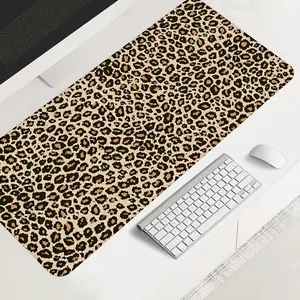 Leopard print stylish large-sized gaming mouse pad, aesthetic desktop protection pad anti-slip rubber lock edge high-definition printing, suitable for computers, laptops, offices, homes, schools,  as a gift for family