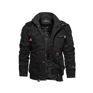 Black Survival Cotton Jacket - Premium Cotton & Polyester with Detachable Hood | Waterproof & Durable