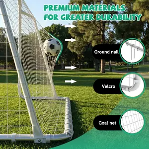 6X12FT Soccer Goal for Backyard Kids Portable Soccer Net with High-Strength Nets