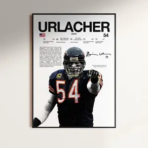 Brian Urlacher Poster, Wall Print, Football Print, Poster Print, Sports Decor, Chicago Bears Poster, Football Gift