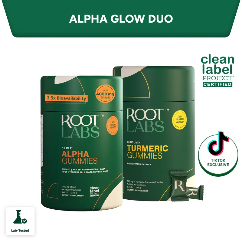 The Glow Duo | Alpha 10-in-1 + Curcumin Turmeric Gummies | New Year New Me Edition | Energy, Antioxidant Support & Daily Balance | Start 2026 Strong