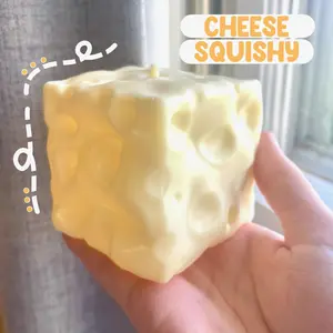 7cm Squishy Jumbo Cheese Block - Yellow, Moldable fidget Toy with Slow Rebound, Ideal for Play and Relaxation ADHD Stress Relief