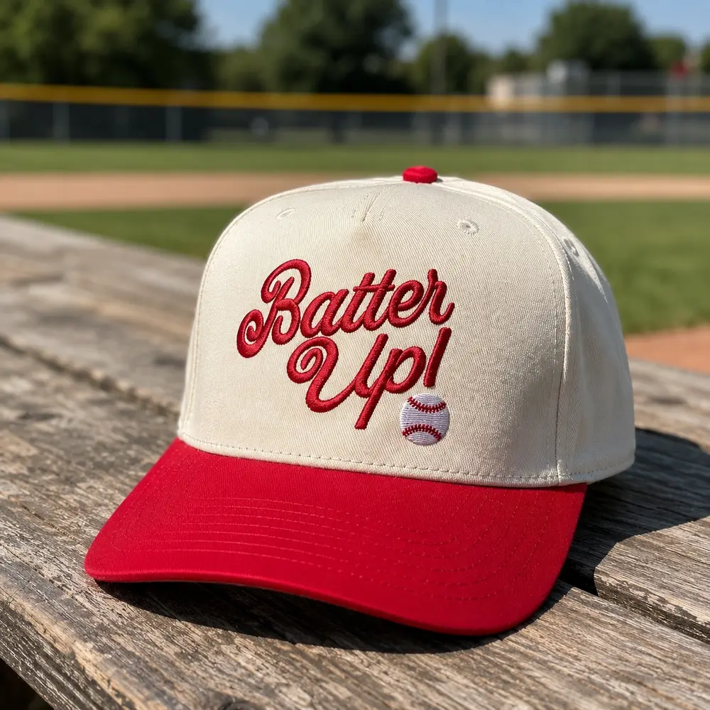 Batter Up Embroidered Trucker Hat, Baseball Game Day Cap, Softball Mom Snapback Hat, Ballpark Sports Fan Baseball Cap, Gift for Her