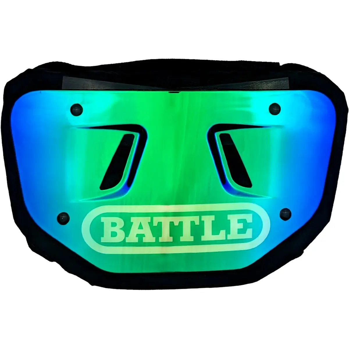 Battle Sports Prism Chrome Protective Football Back Plate - High-Impact Foam and Curved Design for Adults and Youth, Contoured Foam, Hardware Included, High-Gloss Finish, Maximum Protection