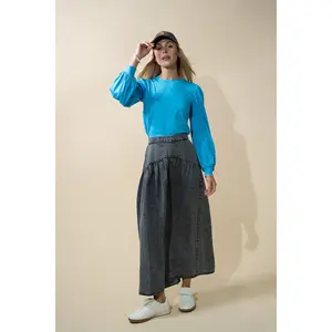 Bubble Sleeve T-Shirt-Sky Blue