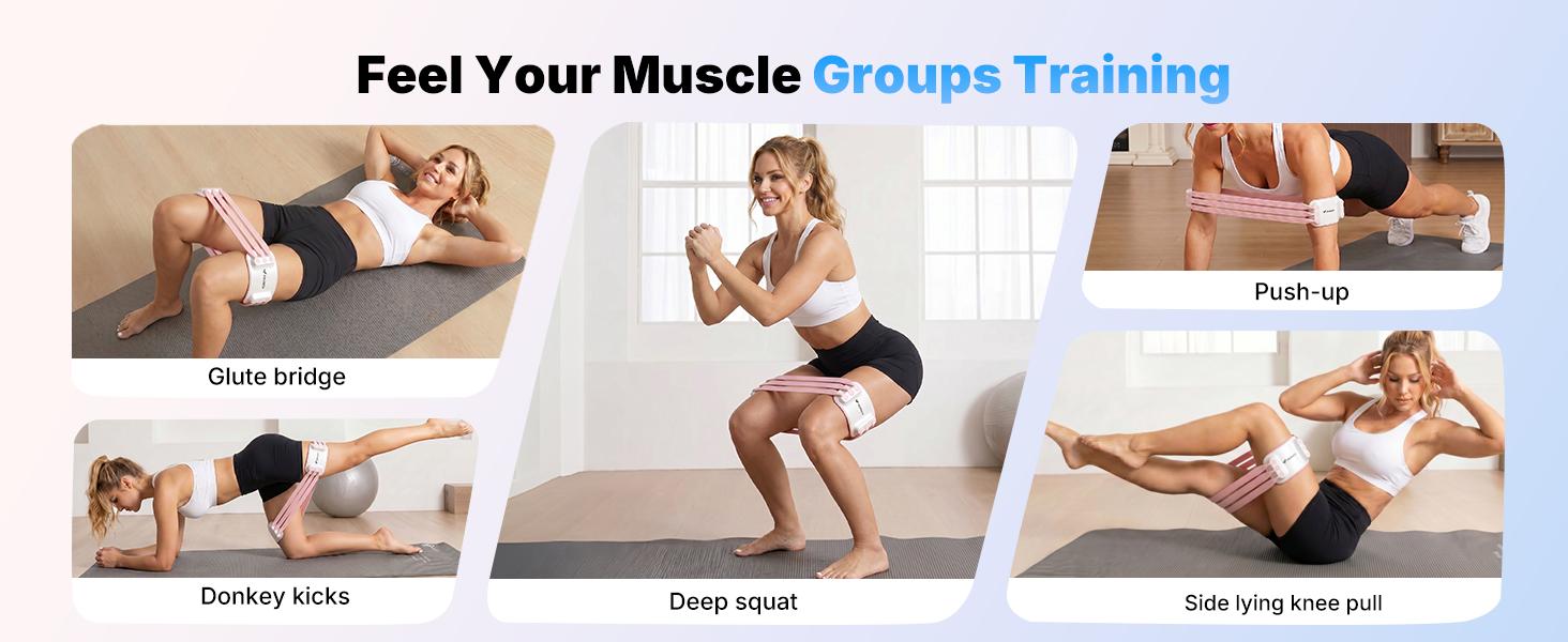 Merach Resistance Bands for Legs and Butt Exercise Loop Bands Yoga, Pilates, Rehab, Fitness and Home Workout, Strength Bands for Booty Resistance Loop Exercise Bands Hiplifter BackToSchool