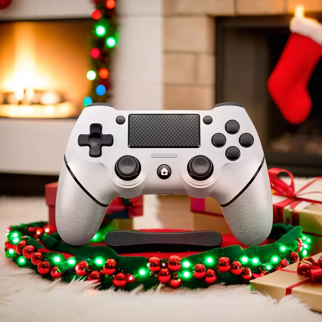 PS4 Controller V2 - Custom Design with Non-Slip Grip & 3.5mm Audio Jack - Multicolor Buttons - Long Battery Life - One-Click Rapid Fire - Smooth Controls - Durable & Quality Build Console Button