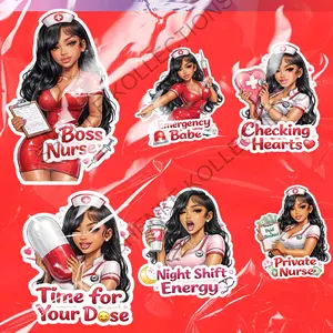 Nurse Glossy Die-Cut Sticker Pack (6pcs) | Waterproof Vinyl | Boss Nurse, Night Shift Energy, Emergency Babe