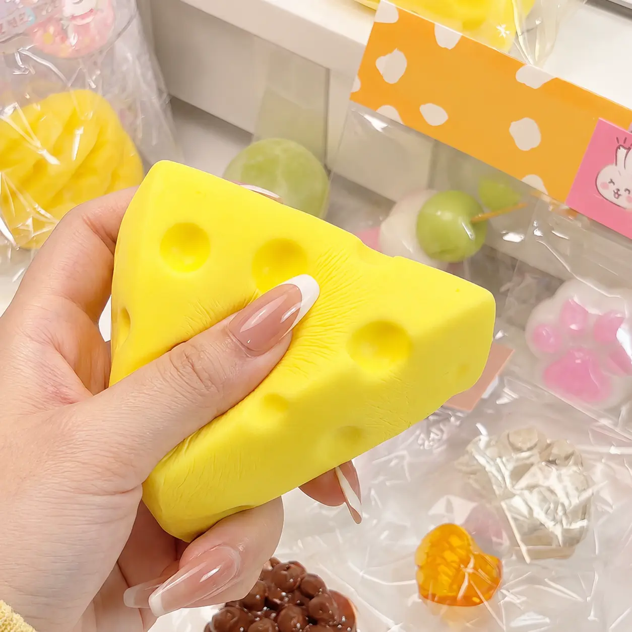 Cheese Squishy Slow Rising Stress Ball TikTok Viral Fidget Toy Anxiety ...