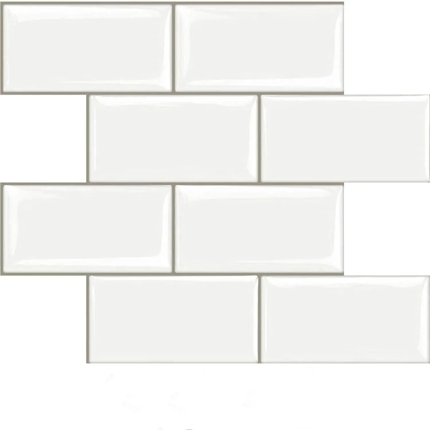 10-Sheet Peel and Stick Subway Tile, Stick on Tiles Backsplash for Kitchen & Bathroom in White (Thicker Design)