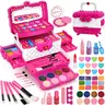 56 Pcs Children's Cosmetics Set, non-toxic, washable cosmetic toy set, princess role-play toys, Pretend play set, Pretend Play Item, the perfect gift for birthday parties, holiday celebrations, and Christmas, suitable for girls ages 3–12