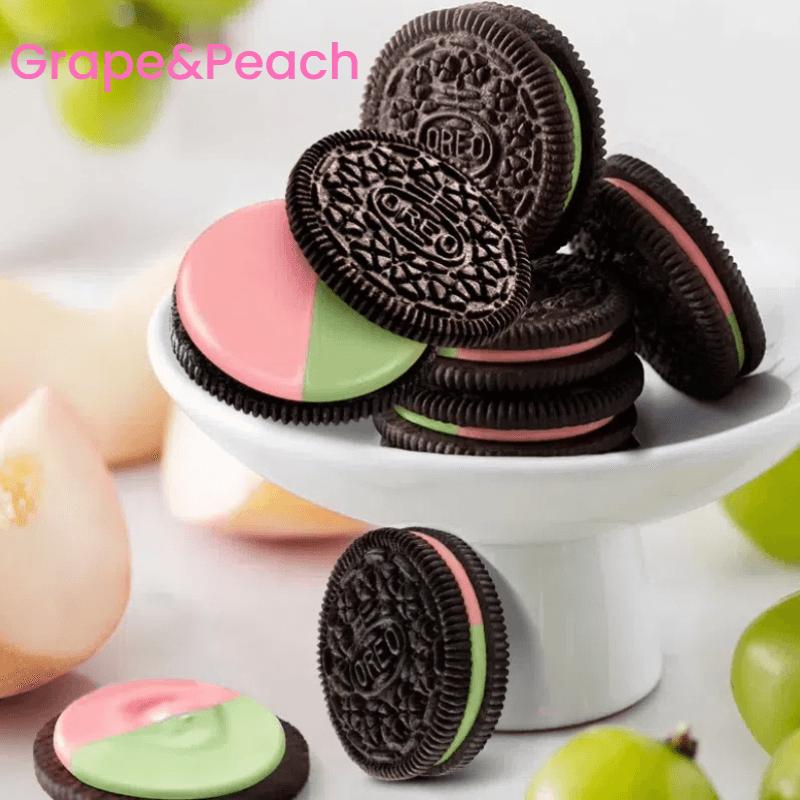 OREO [4Packs]Oreo Chocolate Sandwich Cookies, Grape&Peach/Blueberry&Raspberry/White Peach/Birthday Cake, 3.42oz/Pack
