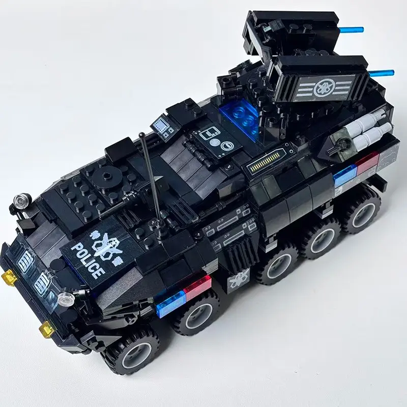 Adult Building Blocks, Police Car Model, Interlocking Puzzle Pieces, Decorative Toy Vehicle, Fun Assembly Game, Building Block Set
