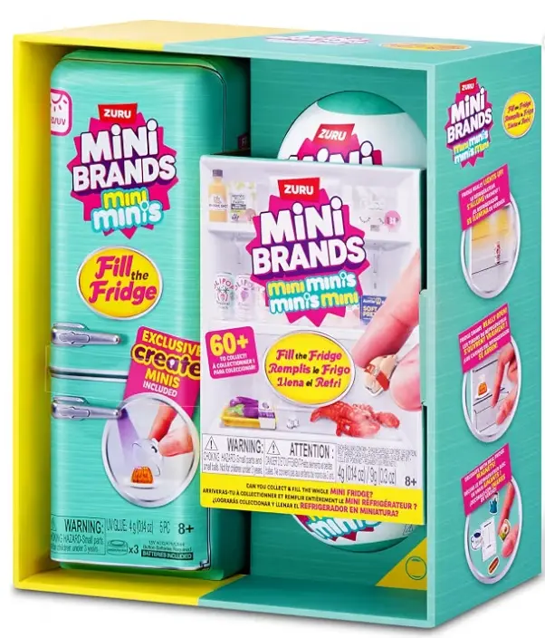 ZURU Mini Brands Minis Fill the Fridge Playset with 2 Mystery Capsules