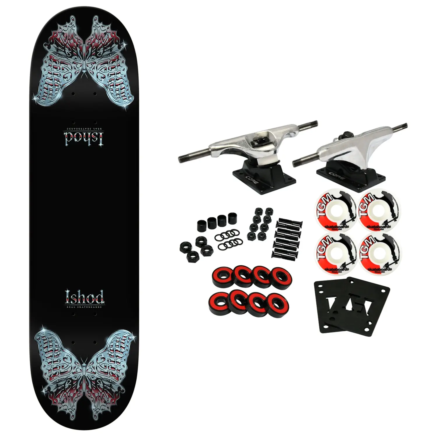 Real Skateboard Complete Ishod Mariposa Chrome Redux Twin Tail DBX