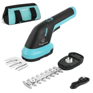 Kayoura Cordless Hedge Trimmer - 2-in-1 Handheld Rechargeable Grass Trimmer & Hedge Shears with USB Type-C Cable, 7.2V Li-ion Battery Electric Shrub Shears for Garden, Lawn & Yard Maintenance battery powered clippers weed eater edge bush pruning scissors