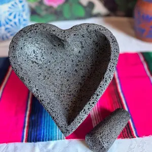 volcanic stone heart molcajete  9 in Kitchen Utensils Shaped Stylish Accuracy Unique Utility