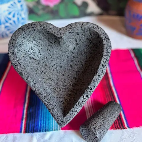 volcanic stone heart molcajete  9 in Kitchen Utensils Shaped Stylish Accuracy Unique Utility