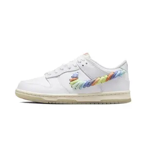 Dunk Low SE GS "Rainbow Lace Swoosh White" FN4861 100