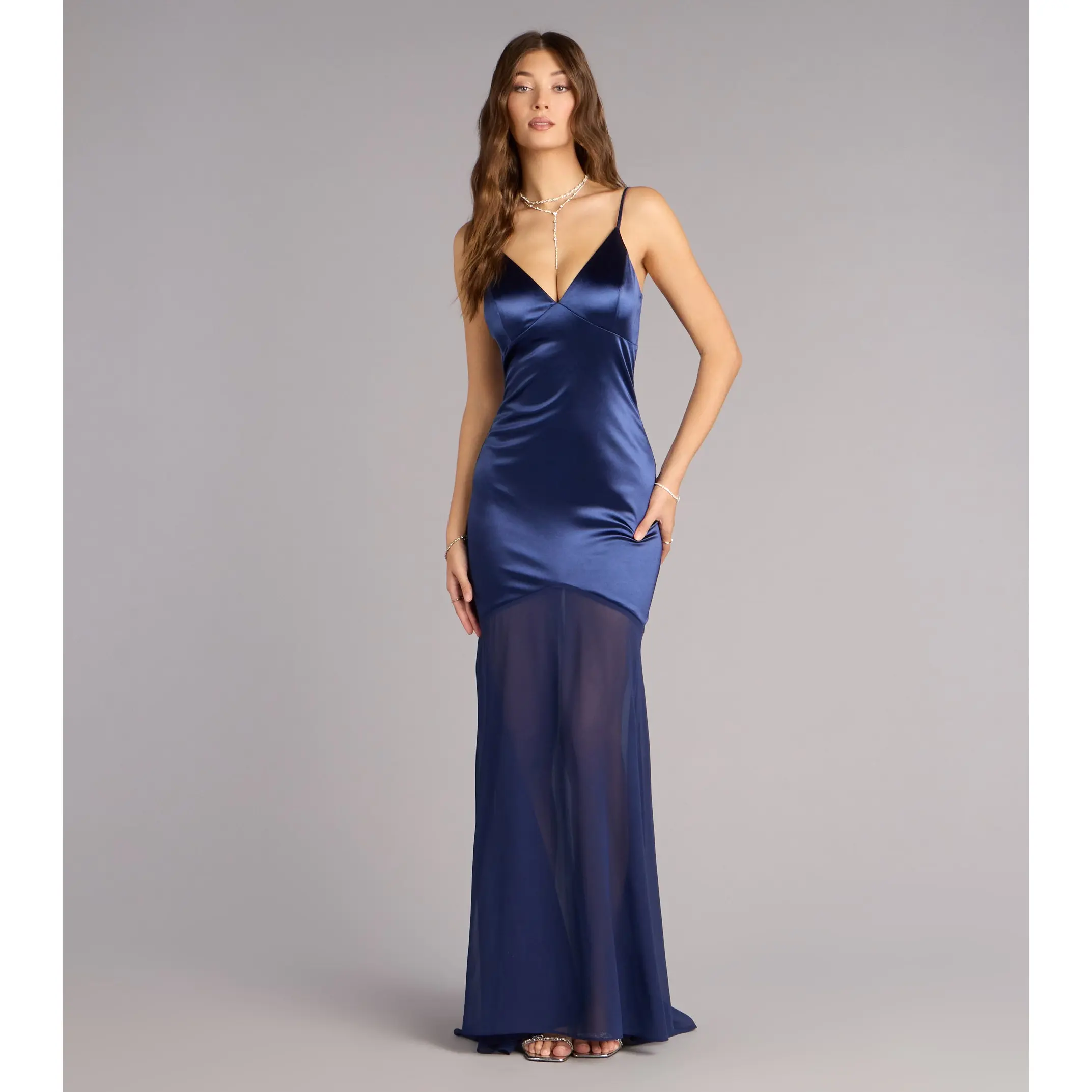 Kayla Satin Open Back Chiffon Formal Dress - TikTok Shop Kayla Satin Open Back Chiffon Formal Dress - TikTok Shop