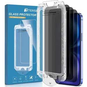T TERSELY Anti Spy Privacy Protective Screen Protector 3Pcs For iPhone 16 Series Plus/Pro/Pro Max Anti-Peep Anti-Prying Dustproof Bubble Free Easy Install Full Cover Privacy Guard Phone Tempered Glass Film