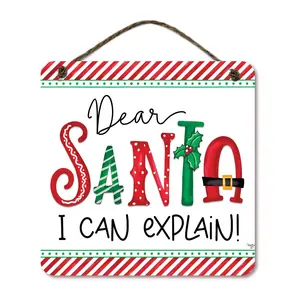 Courtside Market Dear Santa 16x16 Hanging Sign