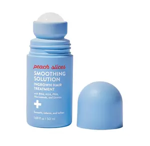 Peach Slices - Smoothing Solution Ingrown (1.69 oz) - Smooth, Relieve, Soften Skin - 360 Roller - BHA, AHA, PHA, Niacinamide, Licorice - Vegan & Cruelty Free - Korean Skin Care & Beauty