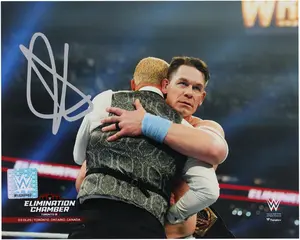 John Cena WWE Autographed 8" x 10" Elimination Chamber Hugging Cody Rhodes Photograph - Fanatics Authentic Certified