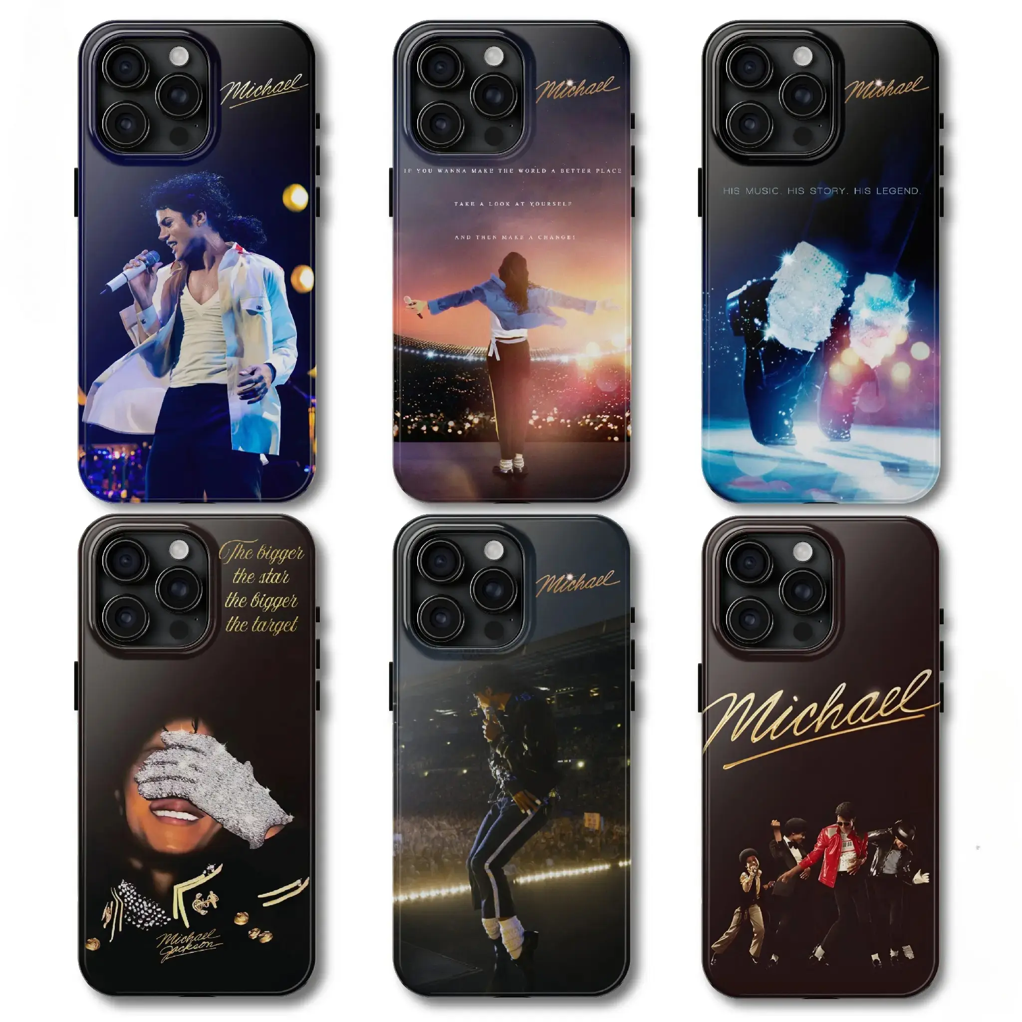 Michael 2026 Phone Case — Michael's Signature Crystal Glove Protective Cover (Legendary Singer Signature Edition) — Compatible with iPhone 11–17 Pro Max/Plus Series and Samsung Galaxy S23– Series