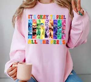It's Okay To Feel All The Feels Shirt, Inside Out 2 T-Shirt Sweatshirt Hoodie, Mental Health Matter Shirt, Emotional Support Shirt, Feelings Shirt, Full Color