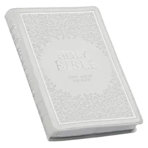 KJV Holy Bible, Thinline Large Print Faux Leather Red Letter Edition Thumb Index & Ribbon Marker, King James Version, White (KJV Thinline LP Editions)