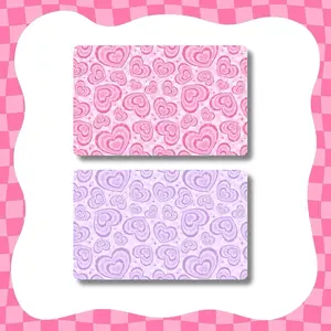 Pink Hearts Design - Available in Small and Large Chips, Water Resistant, Long Lasting Sticker Cards Waterproof Stickers