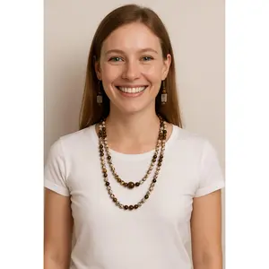 Dalmatian Jasper and Tiger Eye and Earring Set for the Ages