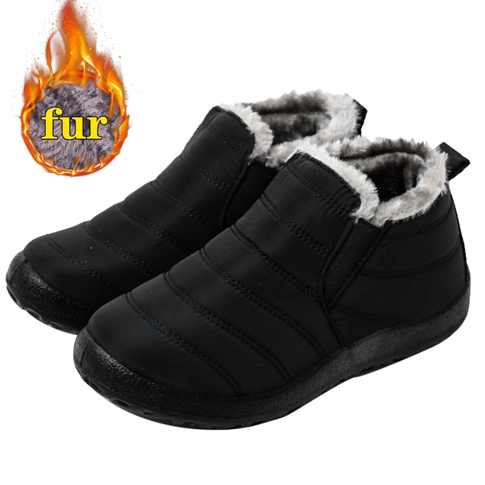 Women's Winter Cotton Slippers, Snow Boots, Short Boots Fur Liner for Warmth and Insulation Anti-Slip Short Boots Walking Shoes Anti-Slip Outdoor Hiking Shoes Indoor Slippers Black Friday Cyber Monday