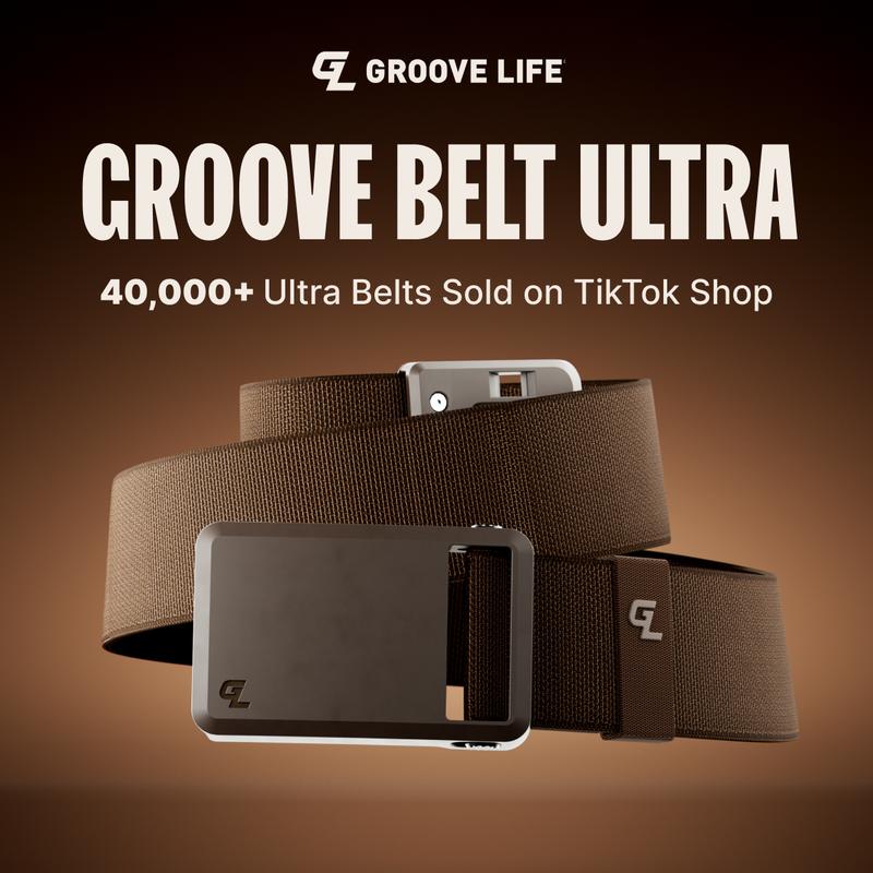 Groove Life Groove Belt Ultra - Trek | Comfortable, Lightweight, Durable, Adjustable Stretch Belt for Men, Magnetic Curved Polymer Buckle, Machine Washable, Limited Lifetime Warranty