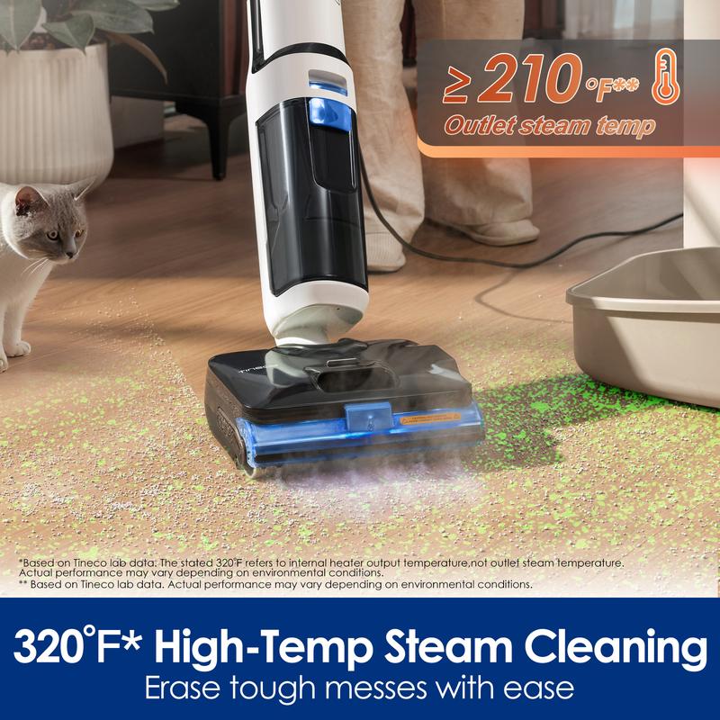 Tineco FLOOR ONE S6 Stretch Steam Corded Wet Dry Vacuum Steam Mop All-in-One, Tineco BoostSteam, 320℉ High-temp Steam Cleaning, 180° Lay-Flat, Anti-Tangle Design, FlashDry Self-cleaning