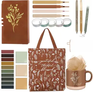 30 Pcs Christmas Bible Study Supplies for Women Secret Sister Gift Church Boho Bible Journaling Kit with Christian Coffee Mug Canvas Bag Notebook Highlighter Pen Sticky Note