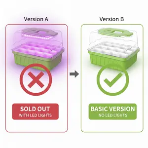 RAINPOINT 2-Pack Seed Starter Trays with LED Planting Light, Controller, and Humidity Cover; Indoor Plant Seedling Tray Set; Gardening Accessories; Best Gift Idea for Your Best Friend; Growing Tools; Greenhouse；reusable；Gardening essentials