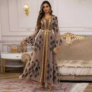 Fashionabledresses,MiddleEastArabianDubairobes,meshembroideredsetsThobeCombo