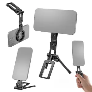 NEEWER PA098 Magnetic Phone Tripod Holder Stand,Metal Cell Phone Mount Grip with 1/4" Threads, Cold Shoe & Arca Type, Compatible with MagSafe iPhone Samsung Huawei Android for Video Recording