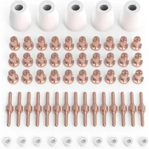 60Pcs Plasma Consumables PT31 Accessories Electrode Tips Nozzles Cups Kit Fit CUT40 CUT50 with Plasma Cutting PT31 LG40